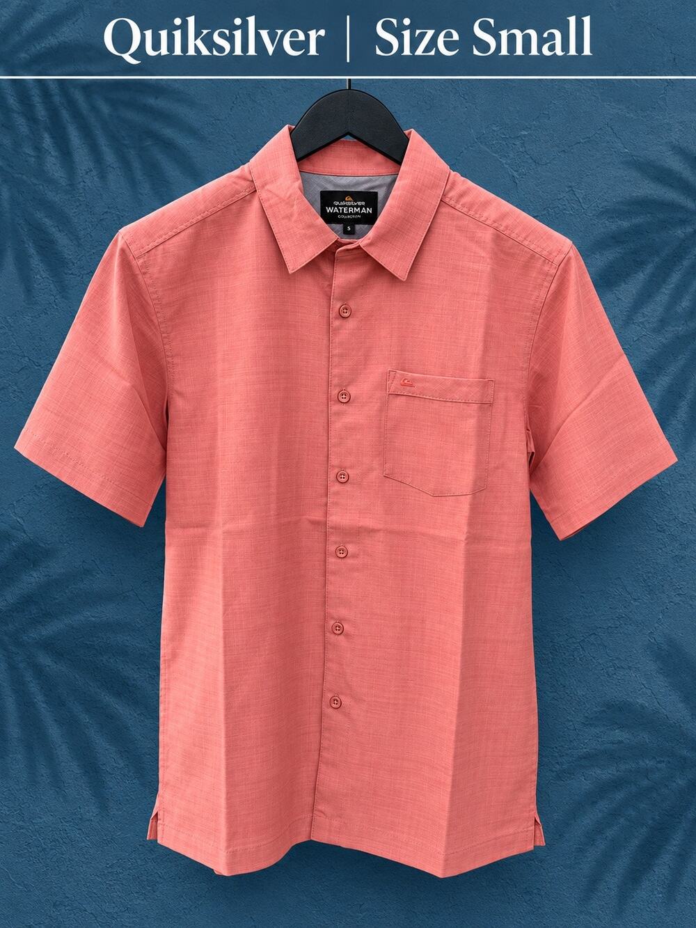 Quiksilver Waterman Apricot Button Up Shirt NWT Small